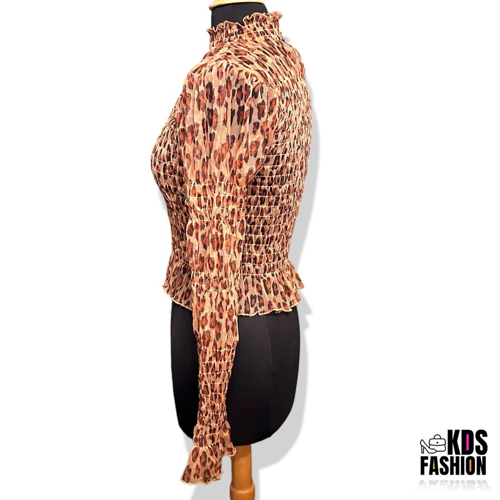 Free People Sheer “Hello There” Cleopard Combo Top SM - Picture 12 of 13